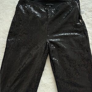 Blue Blush Shimmering Black Sequin Pants